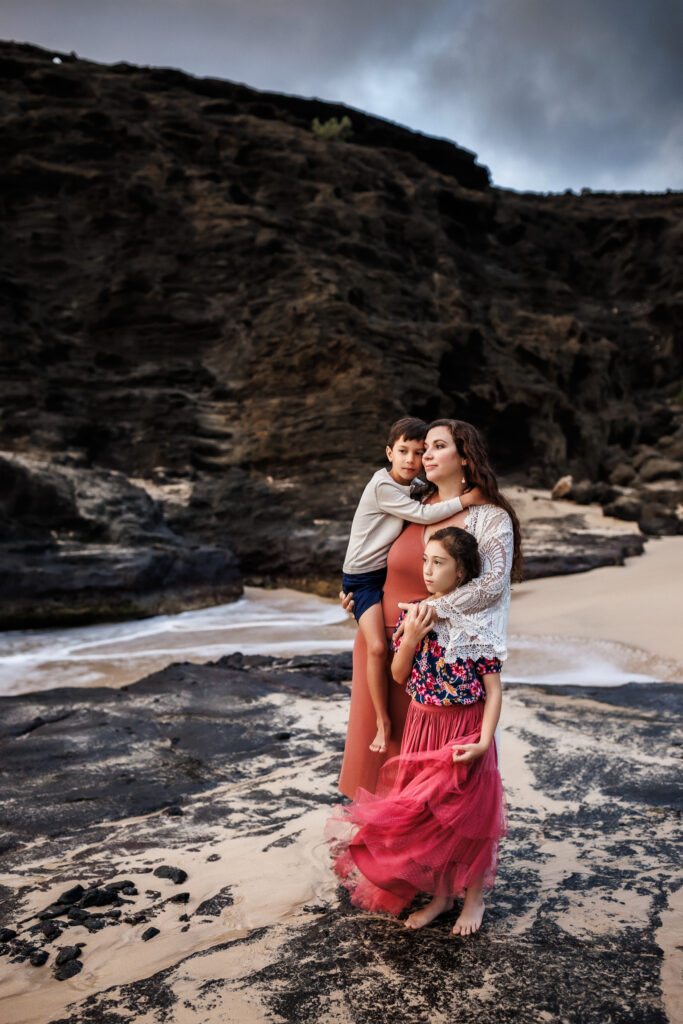 family portraits on the beach