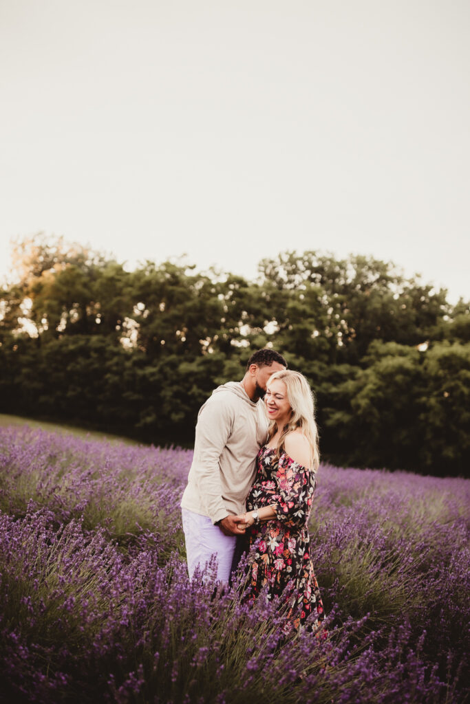 couples photo in lavender